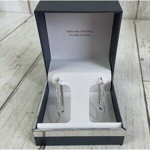 Genuine Crystal Silver Plated Hoop Earrings - Macy’s Essentials